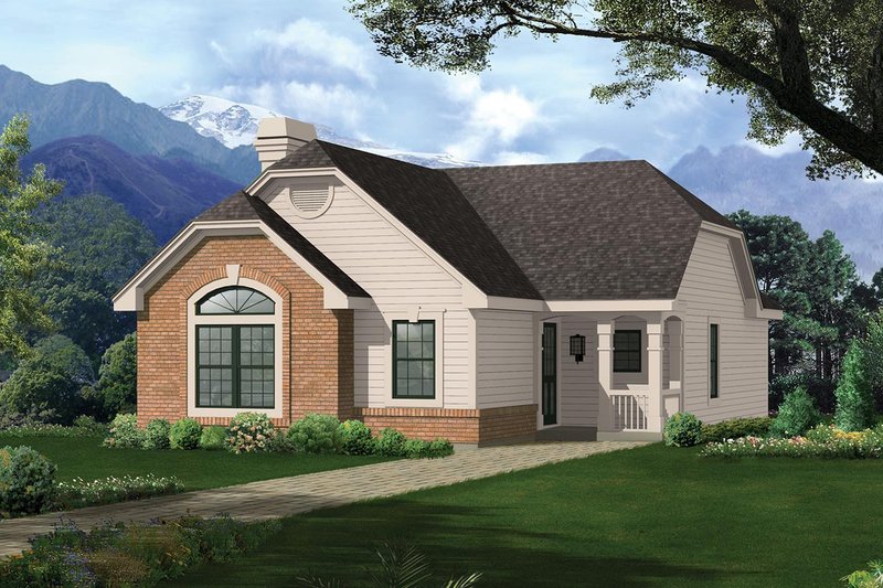Country Style House Plan - 2 Beds 1 Baths 1200 Sq/Ft Plan #57-195