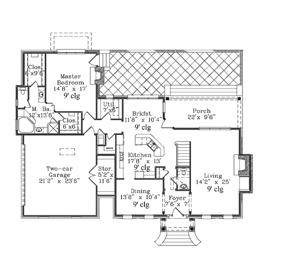 Home Plan - Colonial Floor Plan - Main Floor Plan #985-19