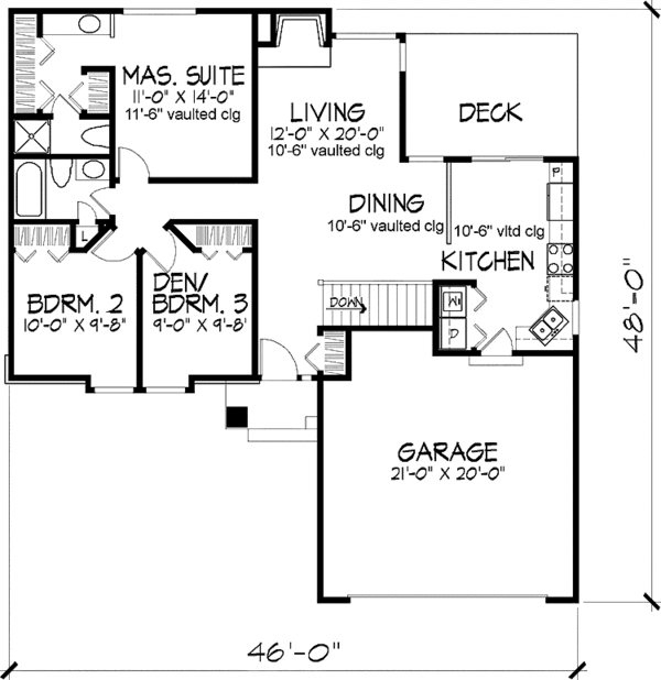 Home Plan - Ranch Floor Plan - Main Floor Plan #320-572