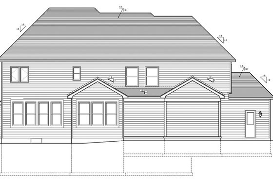 Exterior - Rear Elevation for Craftsman House Plan #1010-93 - 4 bed, 2.5 bath