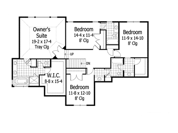 Dream House Plan - Country Floor Plan - Upper Floor Plan #51-1067