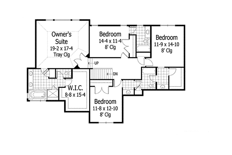 Dream House Plan - Floor Plan - Upper Floor for Country House Plan #51-1067 - 4 bed, 3.5 bath