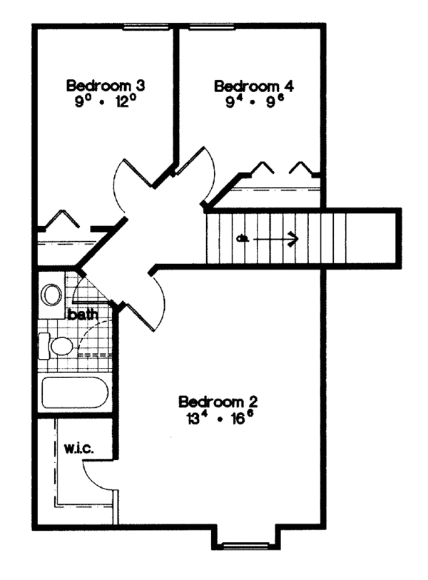 Architectural House Design - Mediterranean Floor Plan - Upper Floor Plan #417-730