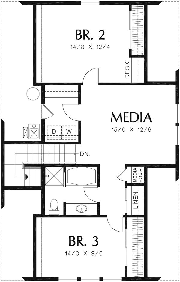 Home Plan - Beach Floor Plan - Upper Floor Plan #48-974