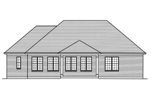 Exterior - Rear Elevation for Ranch House Plan #46-881 - 3 bed, 2.5 bath