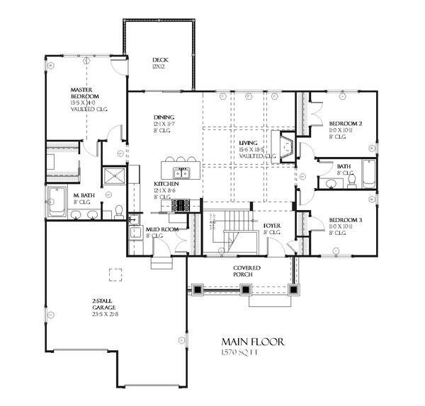 Ranch Floor Plan - Main Floor Plan #901-53