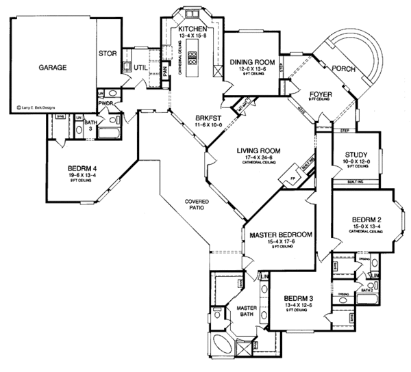 House Design - Ranch Floor Plan - Main Floor Plan #952-39