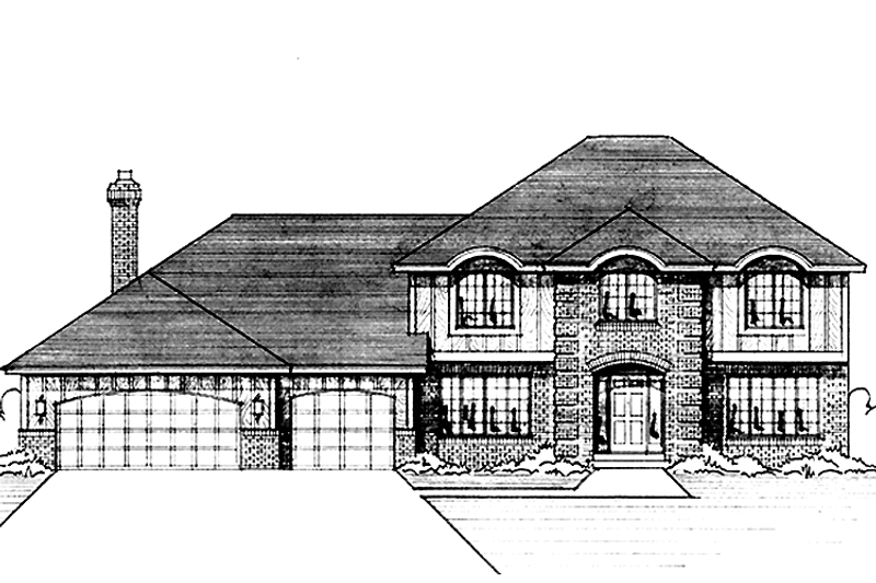 Home Plan - Exterior - Front Elevation 3 for European House Plan #51-902 - 4 bed, 2.5 bath