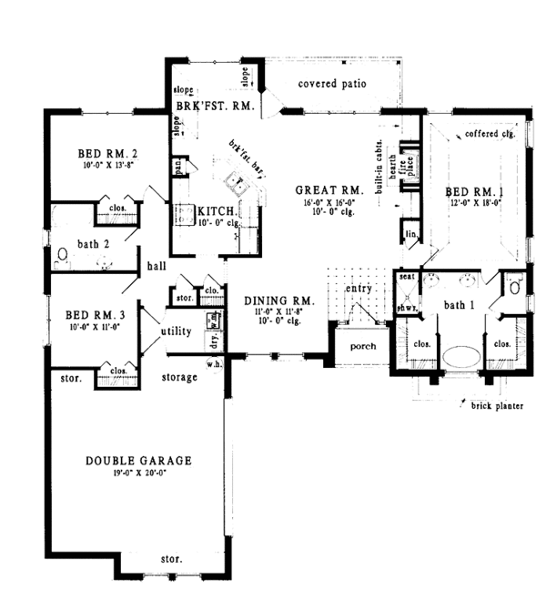 House Plan Design - European Floor Plan - Main Floor Plan #42-578