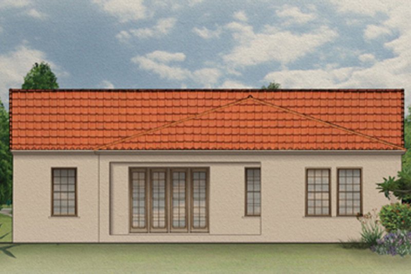 Dream House Plan - Exterior - Rear Elevation 1 for Mediterranean House Plan #1058-3 - 3 bed, 2 bath