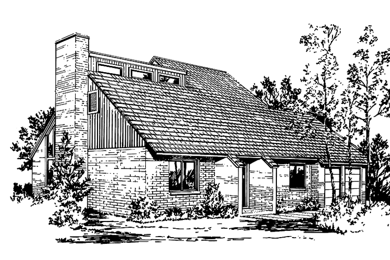 Home Plan - Exterior - Front Elevation 3 for Contemporary House Plan #320-811 - 3 bed, 2 bath