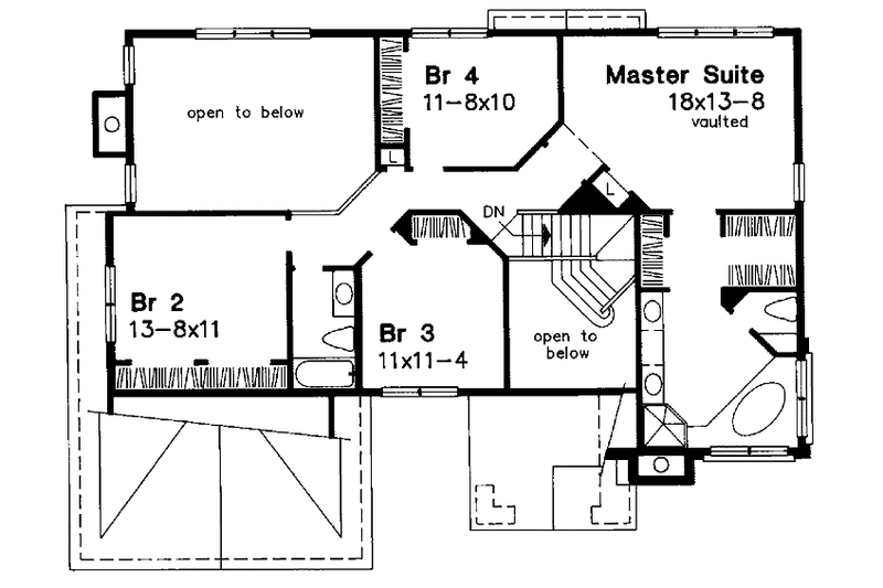 Home Plan - Floor Plan - Upper Floor for European House Plan #320-1067 - 4 bed, 2.5 bath
