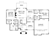 European Style House Plan - 4 Beds 3 Baths 2130 Sq/Ft Plan #929-816 