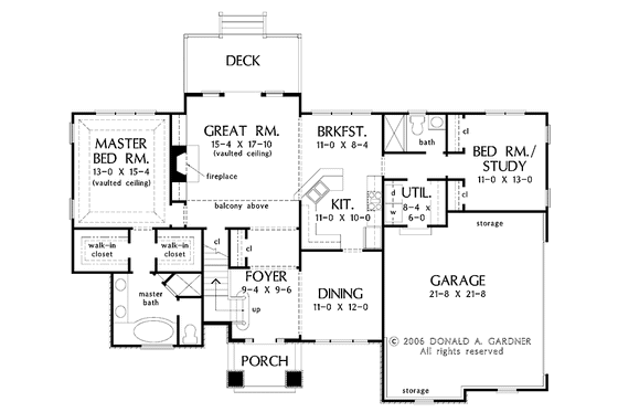 Floor Plan - Main Floor for European House Plan #929-816 - 4 bed, 3 bath