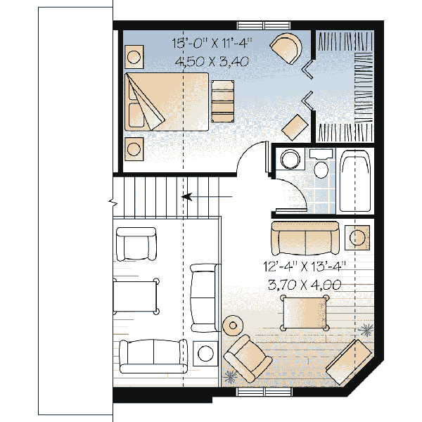 House Design - Cottage Floor Plan - Upper Floor Plan #23-452