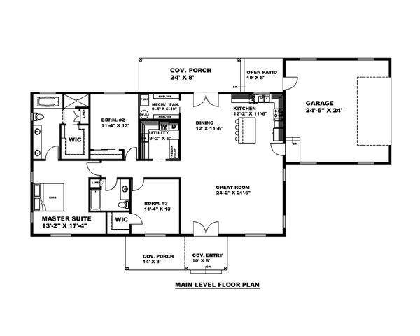 House Blueprint - Craftsman Floor Plan - Main Floor Plan #117-911