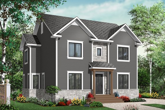 Exterior - Front Elevation 3 for Colonial House Plan #23-2284 - 4 bed, 2.5 bath