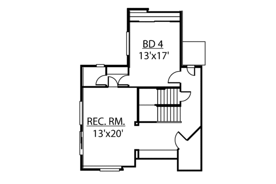Floor Plan - Lower Floor for Contemporary House Plan #951-10 - 4 bed, 3.5 bath