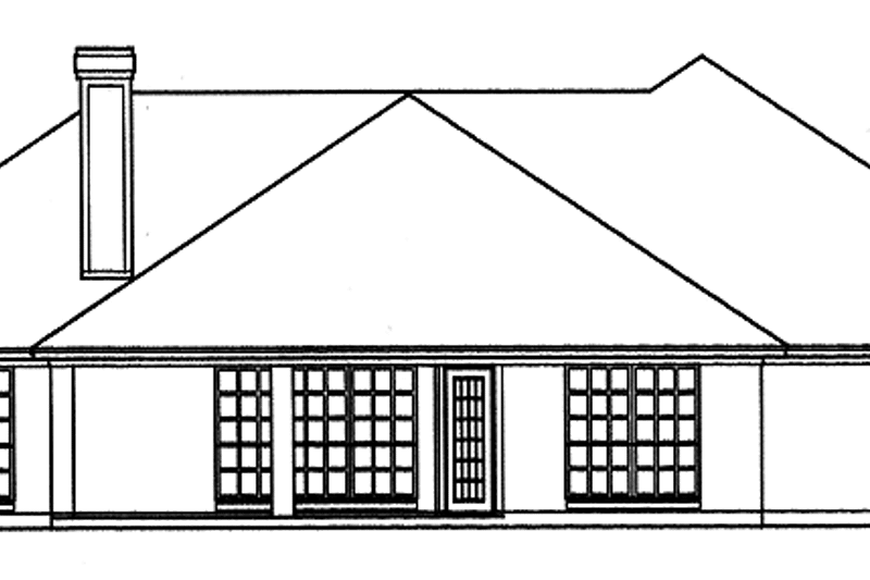 Home Plan - Exterior - Rear Elevation for Country House Plan #42-436 - 3 bed, 2 bath