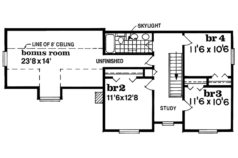 Dream House Plan - Floor Plan - Upper Floor for Victorian House Plan #47-828 - 4 bed, 2.5 bath