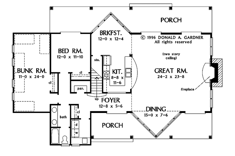 Home Plan - Floor Plan - Main Floor for Country House Plan #929-269 - 3 bed, 2 bath