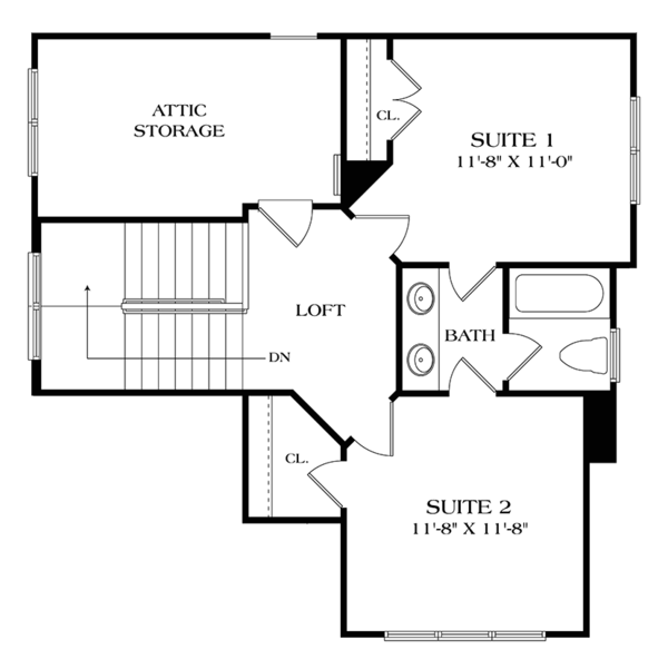 Home Plan - Craftsman Floor Plan - Upper Floor Plan #453-620