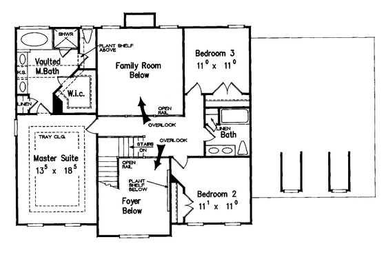 Floor Plan - Upper Floor for Classical House Plan #927-110 - 4 bed, 3 bath