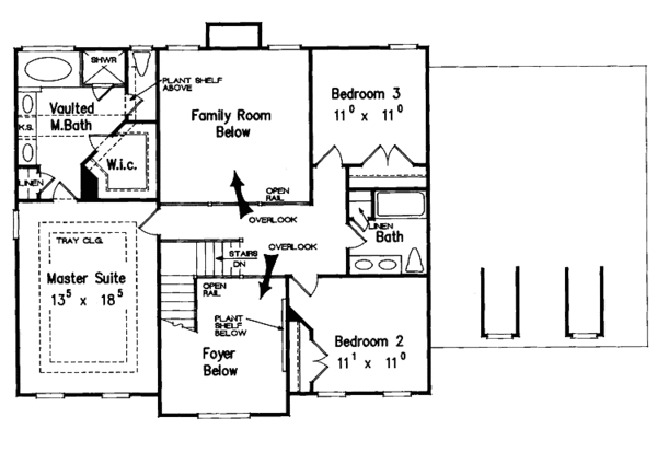 House Design - Classical Floor Plan - Upper Floor Plan #927-110