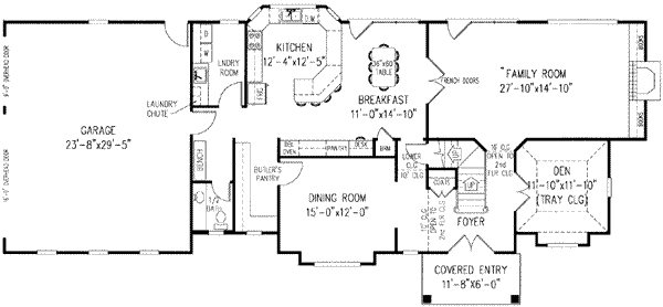 European Floor Plan - Main Floor Plan #11-208