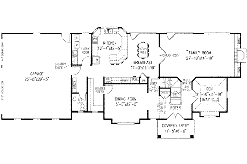 House Design - Floor Plan - Main Floor for European House Plan #11-208 - 3 bed, 2.5 bath