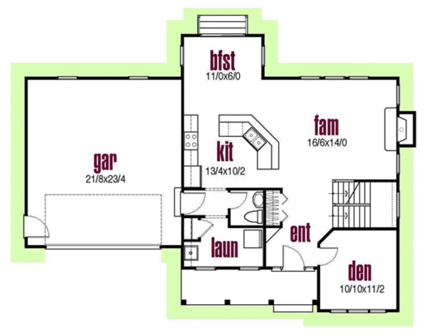 House Design - Farmhouse Floor Plan - Main Floor Plan #435-4