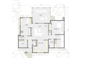 Floor Plan - Main Floor for Bungalow House Plan #460-10 - 2 bed, 1.5 bath