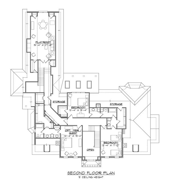 House Plan Design - Classical Floor Plan - Upper Floor Plan #1054-88