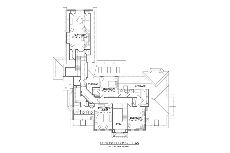 Dream House Plan - Floor Plan - Upper Floor for Classical House Plan #1054-88 - 4 bed, 3.5 bath