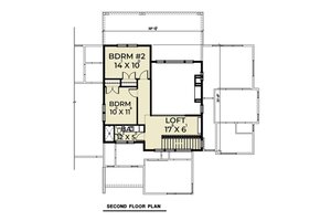 Floor Plan - Upper Floor for Contemporary House Plan #1070-44 - 3 bed, 2.5 bath