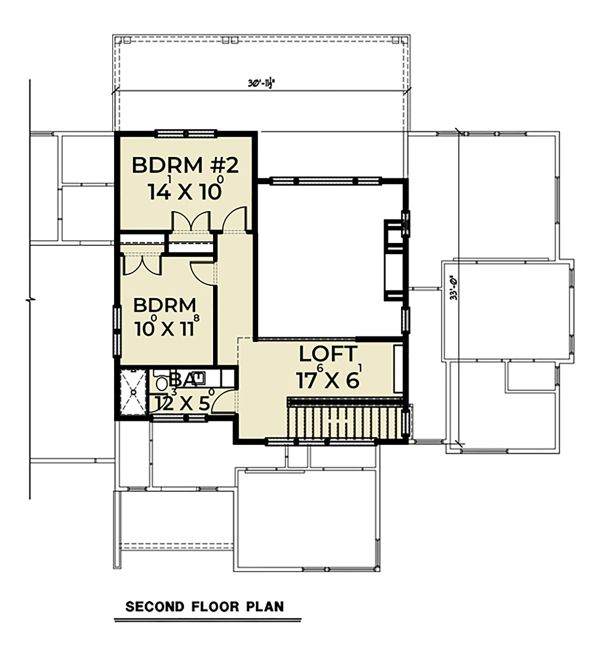 Architectural House Design - Contemporary Floor Plan - Upper Floor Plan #1070-44
