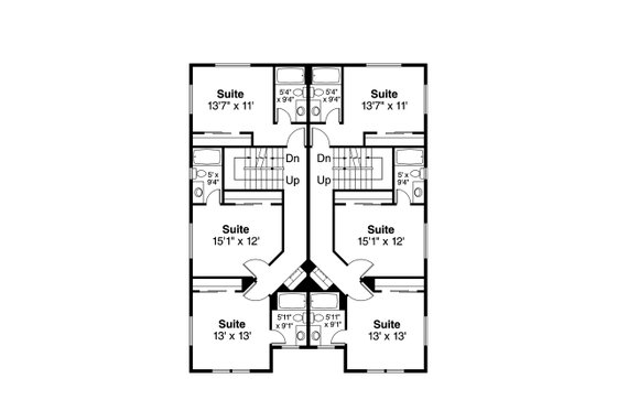 Floor Plan - Upper Floor for Traditional House Plan #124-1296 - 10 bed, 10 bath