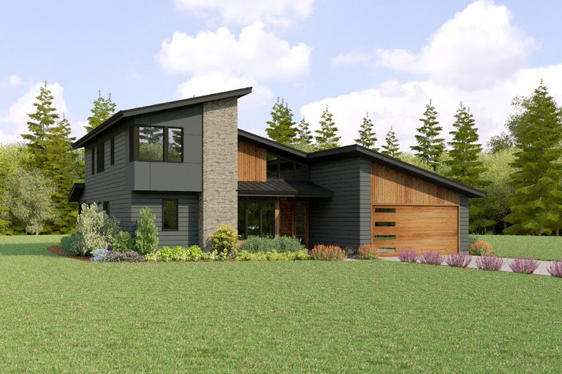 Dream House Plan - Exterior - Front Elevation 5 for Contemporary House Plan #48-1168 - 3 bed, 2.5 bath