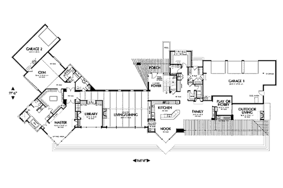 Floor Plan - Main Floor for Modern House Plan #48-256 - 4 bed, 4.5 bath