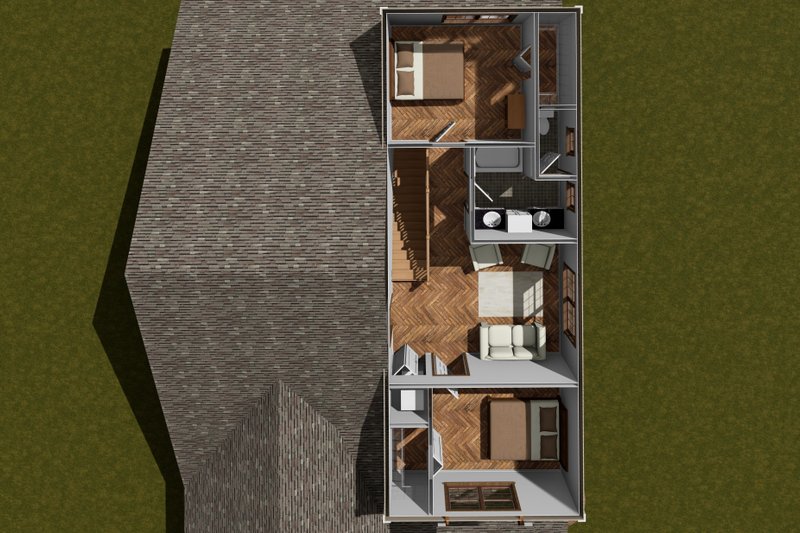 Home Plan - Floor Plan - Upper Floor 1 for Cottage House Plan #513-2279 - 3 bed, 2.5 bath