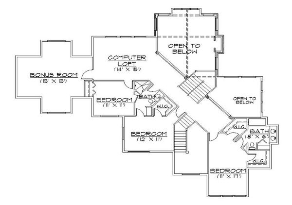 Dream House Plan - European Floor Plan - Upper Floor Plan #5-434