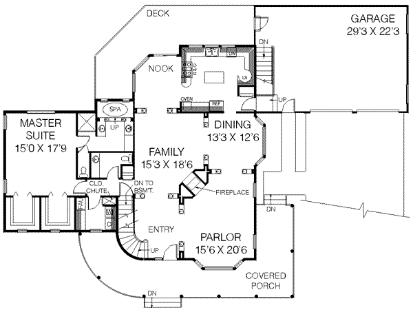 Country Floor Plan - Main Floor Plan #60-353