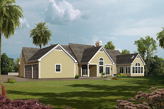 Exterior - Rear Elevation for Country House Plan #57-278 - 3 bed, 2.5 bath