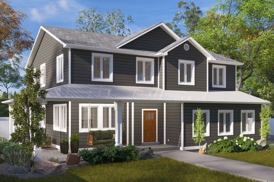 Exterior - Front Elevation 3 for Farmhouse House Plan #1060-250 - 3 bed, 2.5 bath