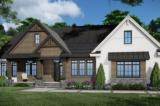 Exterior - Front Elevation 4 for Farmhouse House Plan #51-1239 - 4 bed, 3.5 bath
