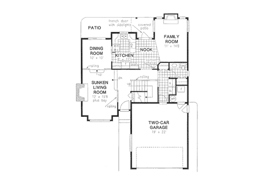 Floor Plan - Main Floor for Traditional House Plan #18-9078 - 3 bed, 2.5 bath