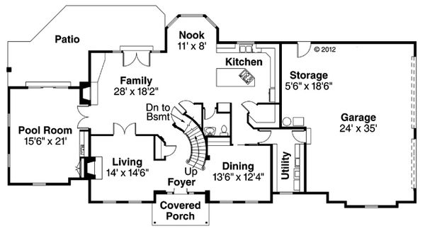 House Plan Design - European Floor Plan - Main Floor Plan #124-271