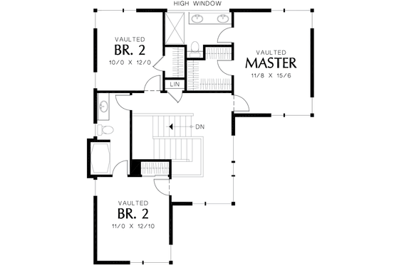 Floor Plan - Upper Floor for Contemporary House Plan #48-692 - 3 bed, 2.5 bath