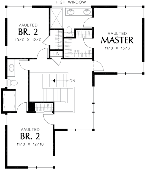 House Plan Design - Contemporary Floor Plan - Upper Floor Plan #48-692