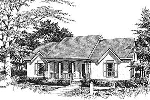 European Exterior - Front Elevation Plan #14-128